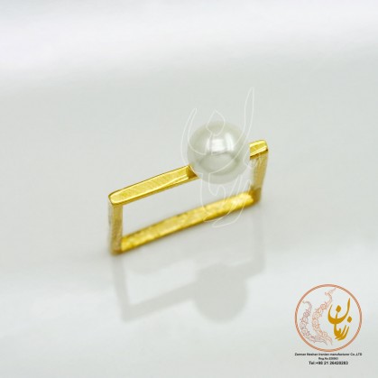 انگشتر طلا - طرح مروارید نشان-ZMR0324